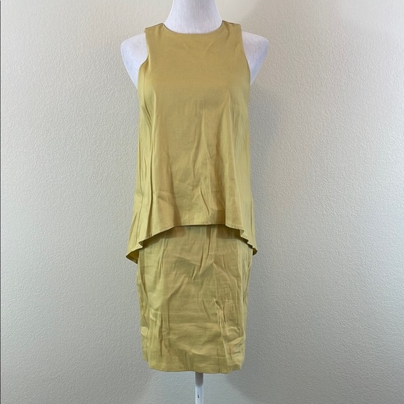 ANTONIO MELANI Dresses & Skirts - Antonio Melani Linen Yellow Sleeveless Dress size 0‎